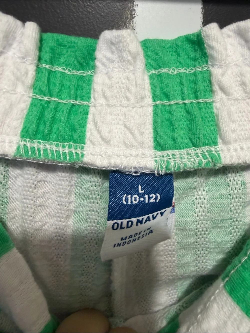 Old Navy Green and White Striped Pants - girls